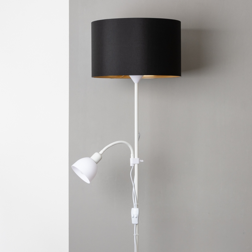 Brilagi - Lampada da terra CERIA 1xE27/100W/230V + 1xE14/25W bianco/nero