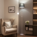 Brilagi - Lampada da terra CERIA 1xE27/100W/230V + 1xE14/25W bianco/nero