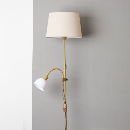 Brilagi - Lampada da terra CERIA 1xE27/100W/230V + 1xE14/25W oro/beige