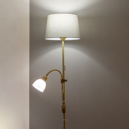 Brilagi - Lampada da terra CERIA 1xE27/100W/230V + 1xE14/25W oro/grigio