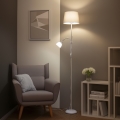 Brilagi - Lampada da terra CERIA 2 in 1 1xE27/100W/230V + 1xE14/25W bianco/grigio
