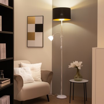 Brilagi - Lampada da terra CERIA 2 in 1 1xE27/100W/230V + 1xE14/25W bianco/nero