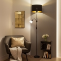 Brilagi - Lampada da terra CERIA 2 in 1 1xE27/100W/230V + 1xE14/25W nera
