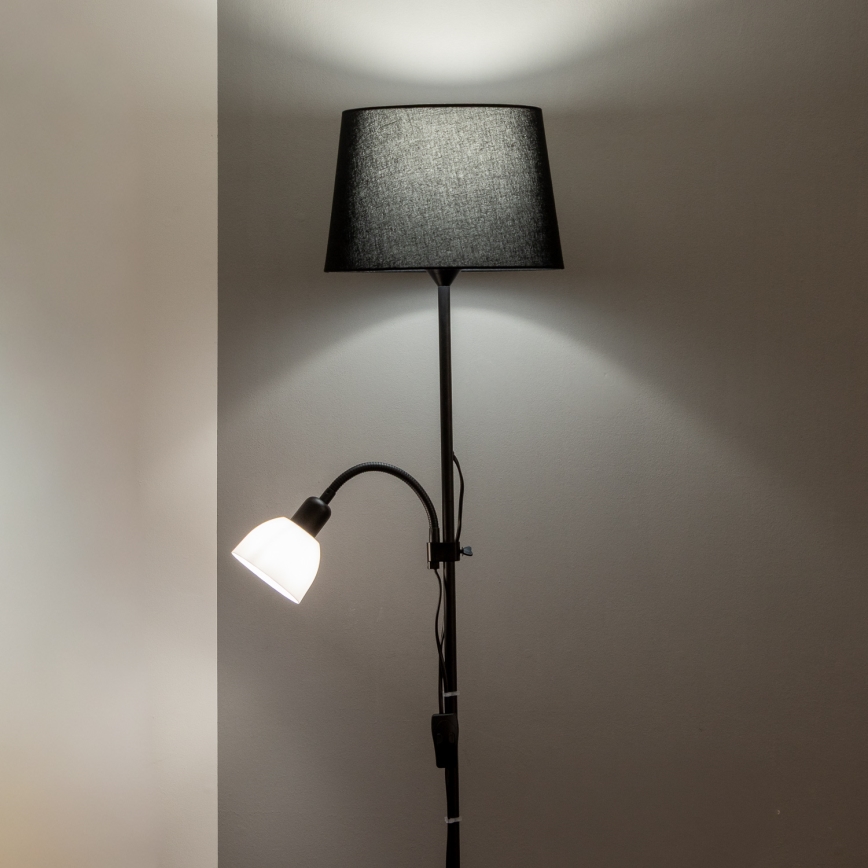 Brilagi - Lampada da terra CERIA 2 in 1 1xE27/100W/230V + 1xE14/25W nera