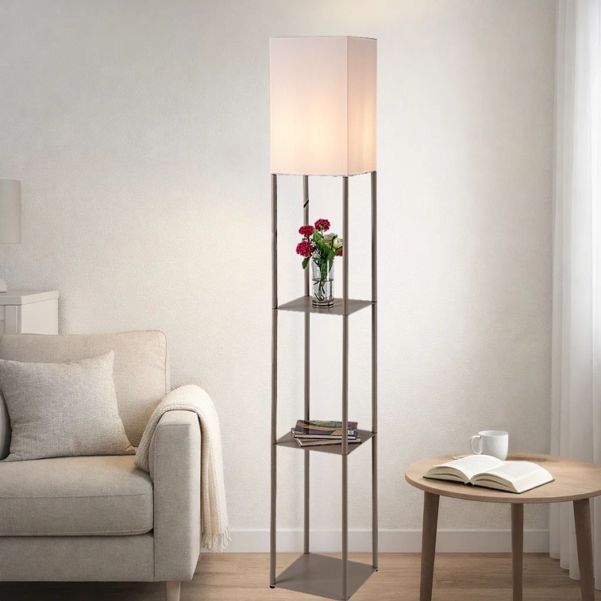 Brilagi - Lampada da terra con ripiani GRADUS 1xE27/40W/230V 150 cm grigia/beige