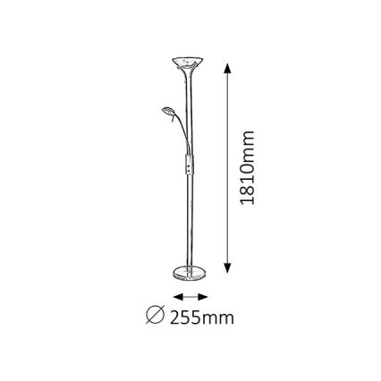 Brilagi - Lampada da terra dimmerabile SCARLETT 1xR7s/230W/230V + 1xG9/40W nera