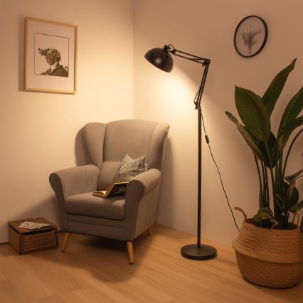 BRILAGI - Lampada da terra flessibile TASKER 1xE27/60W/230V 157 cm nera