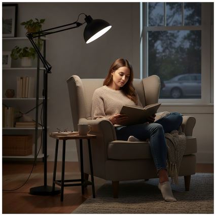 BRILAGI - Lampada da terra flessibile TASKER 1xE27/60W/230V 157 cm nera