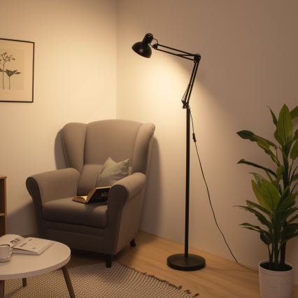 Brilagi - Lampada da terra flessibile TASKER 1xE27/60W/230V 184 cm nera