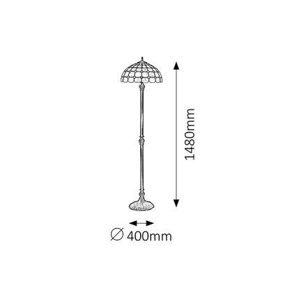 Brilagi - lampada da terra in vetro Tiffany DORAN 2xE27/60W/230V