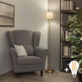 Brilagi - Lampada da terra LED CERIA 1xE27/20W/230V Ø 20,5 cm grigio/oro