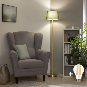 Brilagi - Lampada da terra LED CERIA 1xE27/20W/230V Ø 30 cm verde/oro