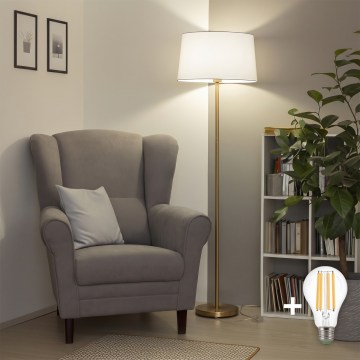 Brilagi - Lampada da terra LED CERIA 1xE27/20W/230V Ø 45 cm bianco/oro