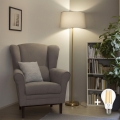 Brilagi - Lampada da terra LED CERIA 1xE27/20W/230V Ø 45 cm grigia/oro