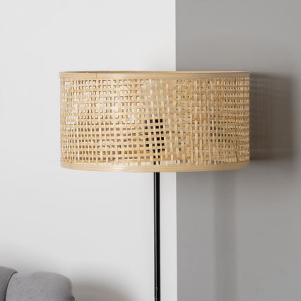 Brilagi - Lampada da terra LED CERIA 1xE27/40W/230V Ø 25 cm bambù/nero