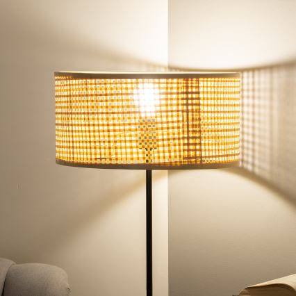 Brilagi - Lampada da terra LED CERIA 1xE27/40W/230V Ø 25 cm bambù/nero