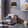 BRILAGI - Lampada da terra LED CERIA 1xE27/60W/230V + LED/2,1W Ø 45 cm cromo opaco/nero