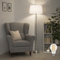 Brilagi - Lampada da terra LED CERIA 1xE27/60W/230V Ø 45 cm cromo lucido/bianco