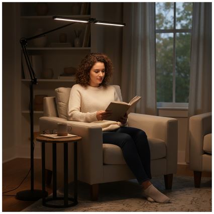 Brilagi - Lampada da terra dimmerabile e flessibile VARIO LED/14W/230V 3000-6000K 157 cm nera