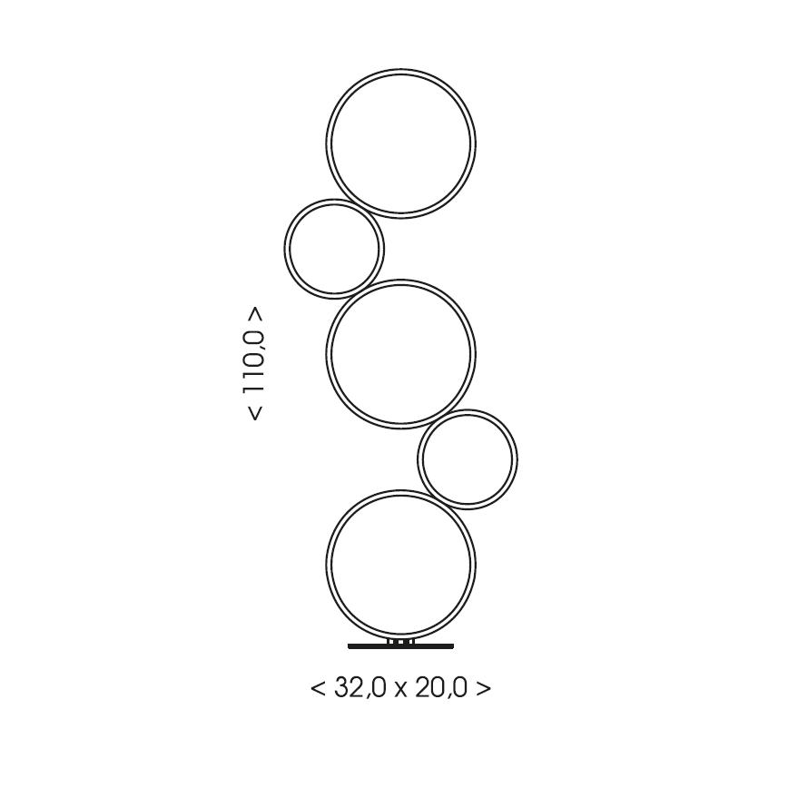Brilagi - Lampada da terra LED ECHO LED/36W/230V 4000K 110 cm nera