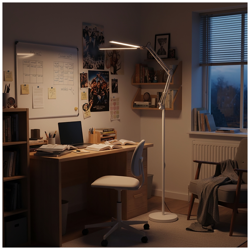 Brilagi - Lampada da terra flessibile e dimmerabile VARIO LED/14W/230V 3000-6000K 157 cm bianca