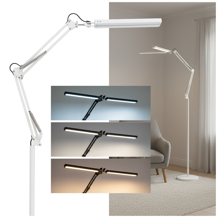 Brilagi - Lampada da terra flessibile e dimmerabile VARIO LED/14W/230V 3000-6000K 157 cm bianca
