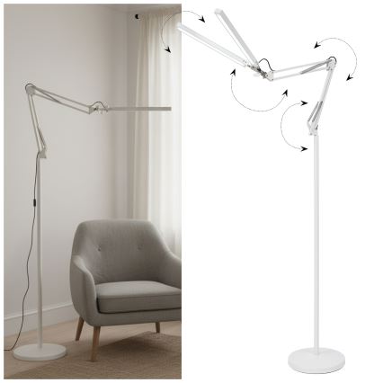 Brilagi - Lampada da terra flessibile e dimmerabile VARIO LED/14W/230V 3000-6000K 157 cm bianca