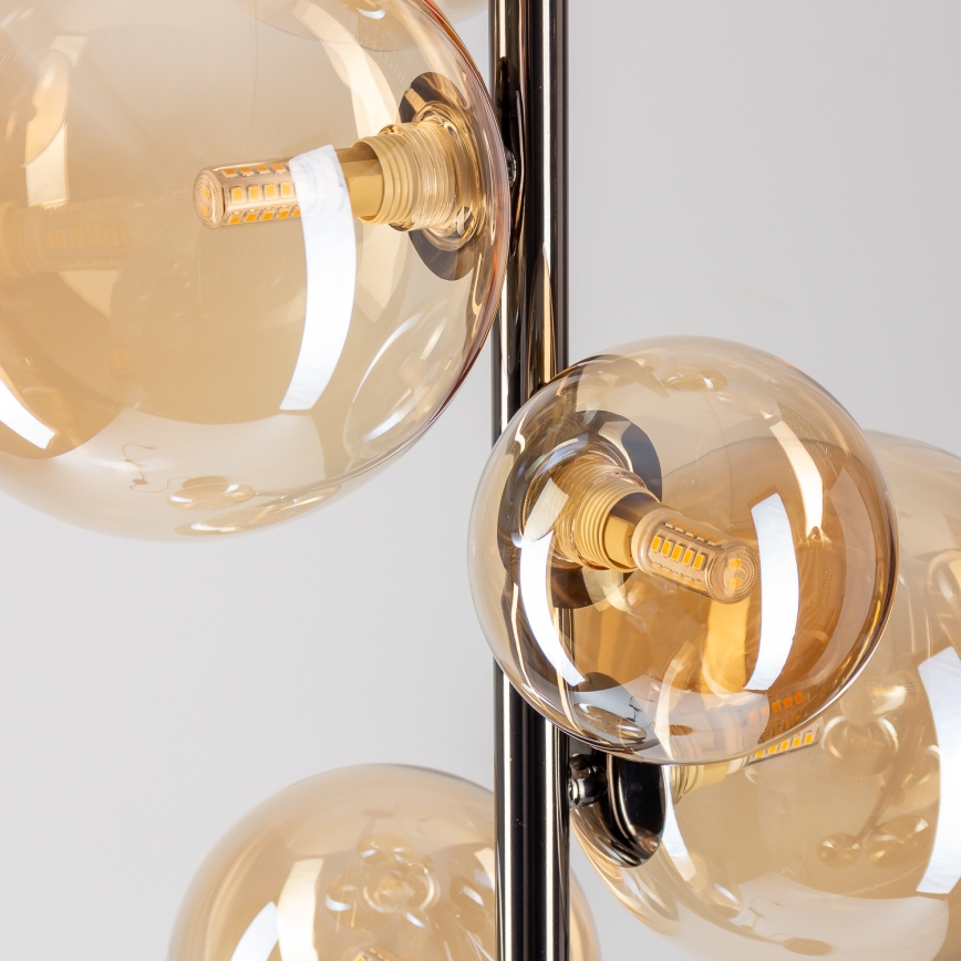 Brilagi - Lampada da terra LED MILLA 7xG9/3W/230V nero cromato/oro