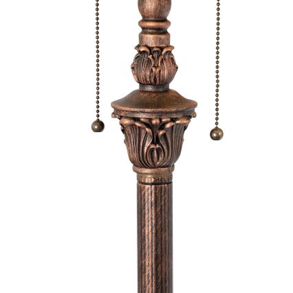 Brilagi - Lampada da terra Tiffany in vetro colorato FOLIA 2xE27/60W/230V