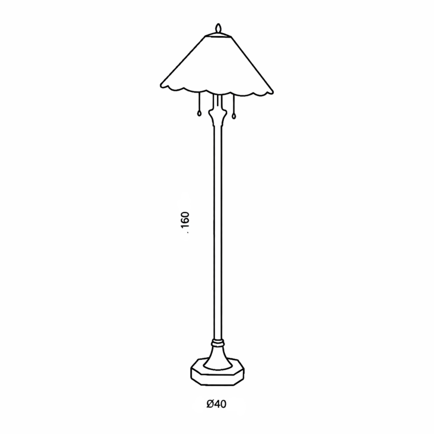 Brilagi - Lampada da terra Tiffany in vetro colorato FOLIA 2xE27/60W/230V