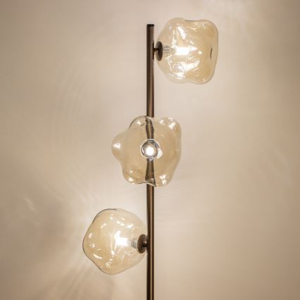 Brilagi - Lampada da terra VULCANO 3xG9/8W/230V bronzo/beige fumato