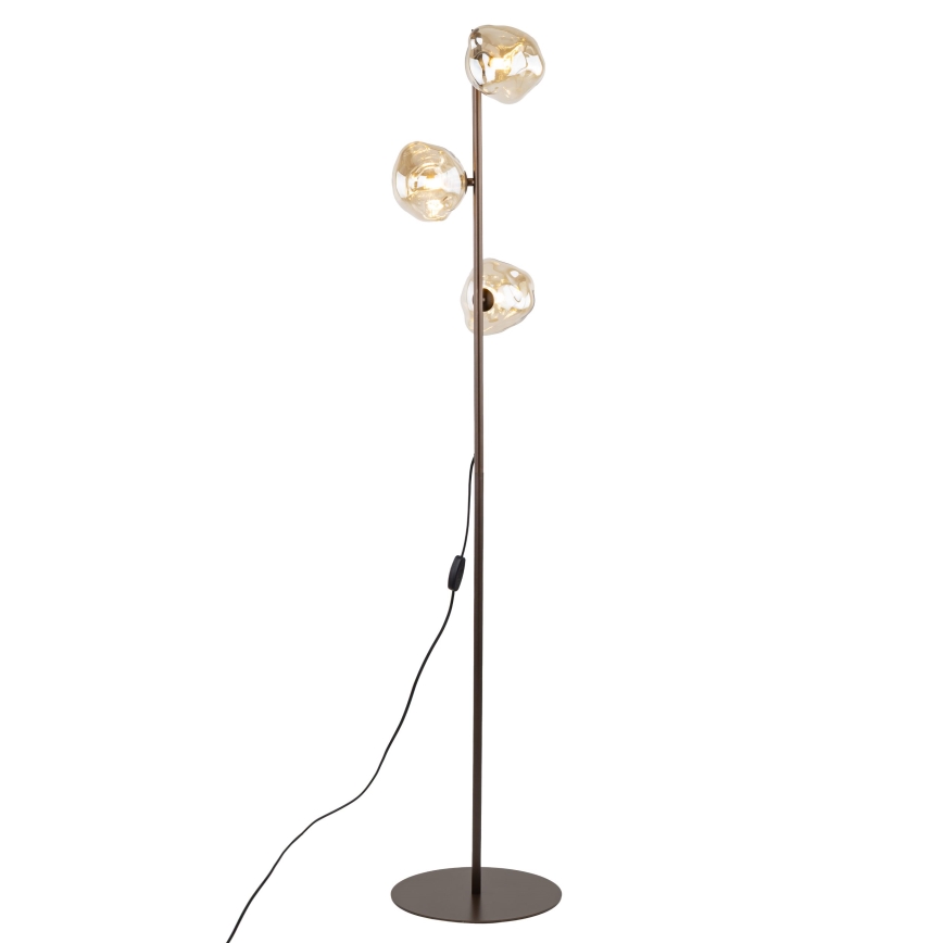 Brilagi - Lampada da terra VULCANO 3xG9/8W/230V marrone/beige fumato