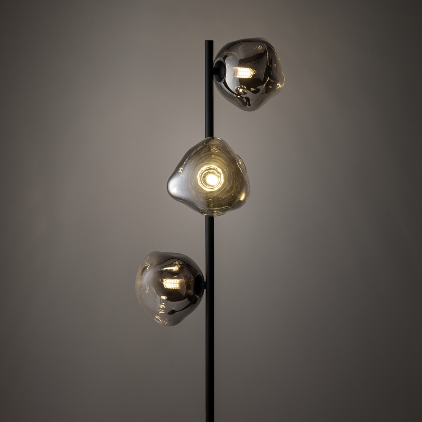 Brilagi - Lampada da terra VULCANO 3xG9/8W/230V nero/nero fumé