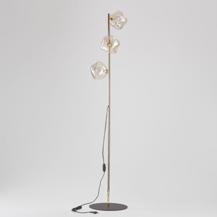 Brilagi - Lampada da terra VULCANO 3xG9/8W/230V oro/beige fumé