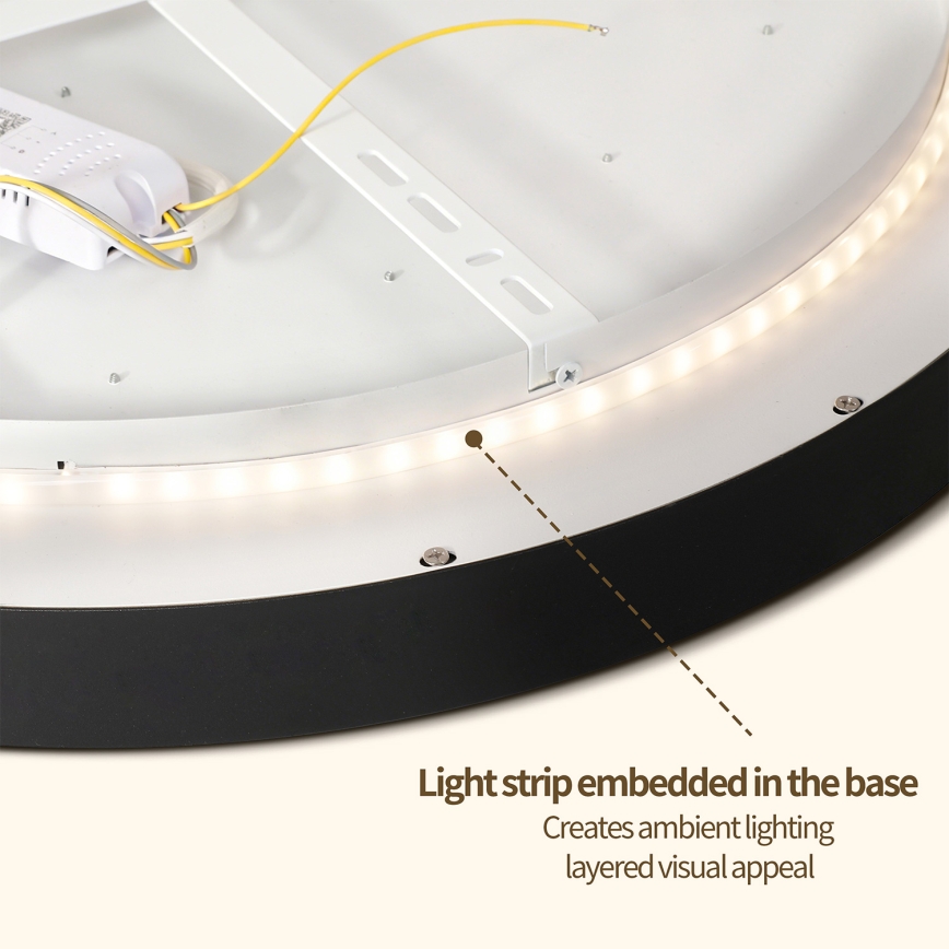 Brilagi - Plafoniera dimmerabile a LED GLASS POOL DOUBLE LED/60W/230V 3000-6000K 50 cm nero + telecomando