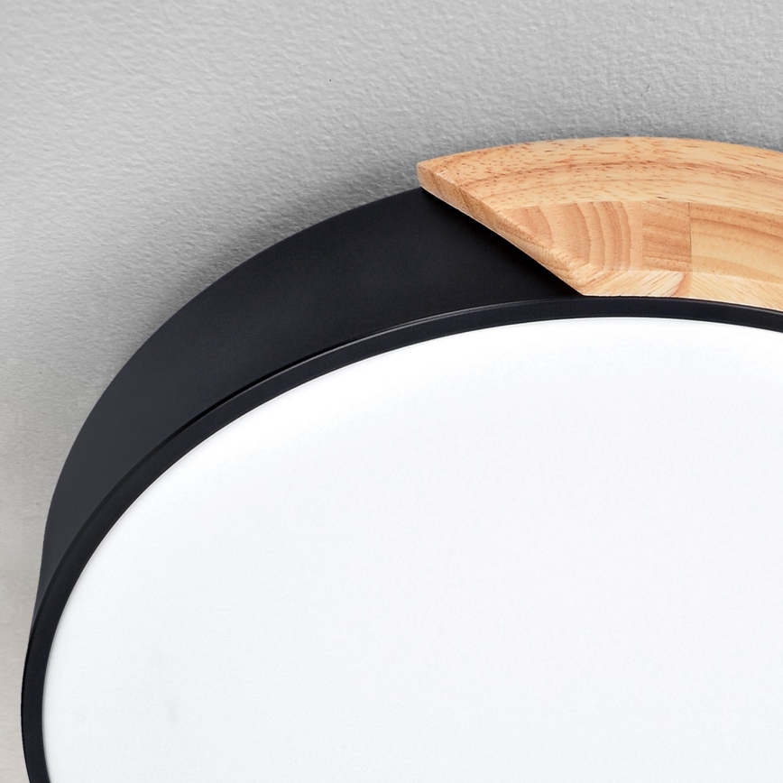 Brilagi - Plafoniera dimmerabile a LED PILANA LED/60W/230V rovere/nero Ø 58,5 cm + telecomando