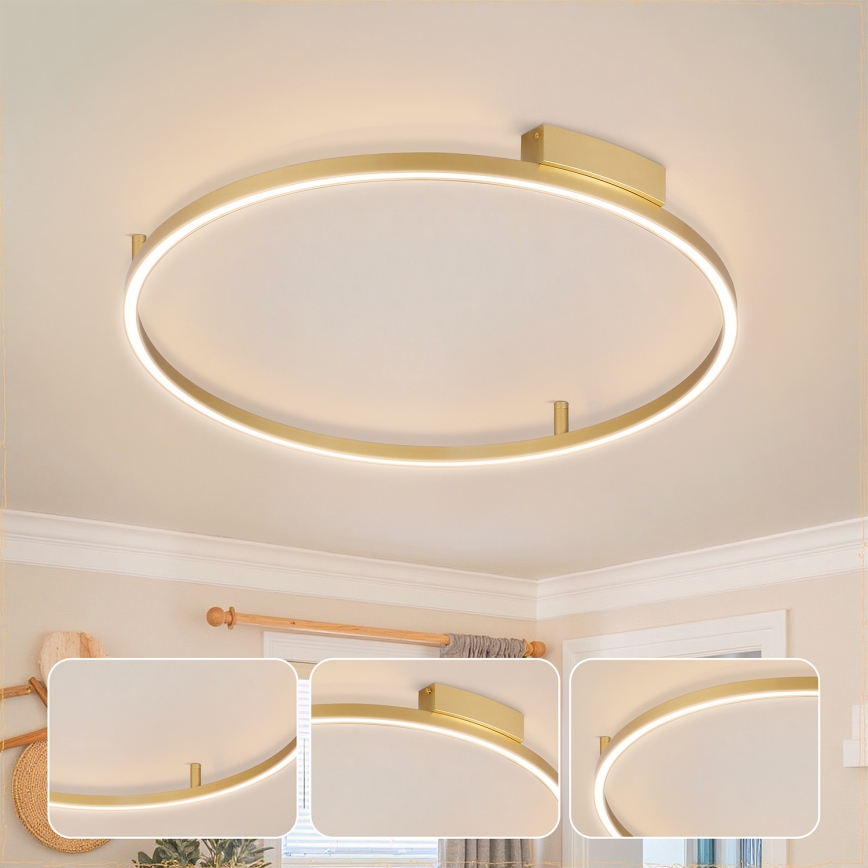 Brilagi - Plafoniera dimmerabile a LED PORTOFINO LED/60W/230V 3000-6000K diam. 80 cm dorata + telecomando