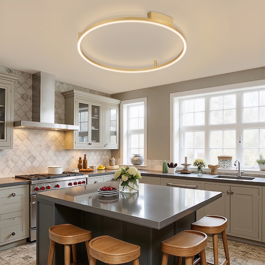 Brilagi - Plafoniera dimmerabile a LED PORTOFINO LED/60W/230V 3000-6000K diam. 80 cm dorata + telecomando