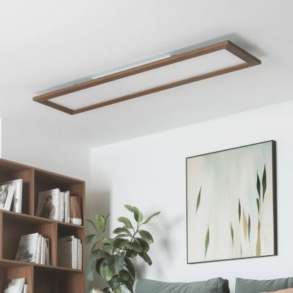 Brilagi - Plafoniera dimmerabile a LED SLIMFRAME WOOD LED/58W/230V 124x34 cm 3000-6000K marrone scuro + telecomando