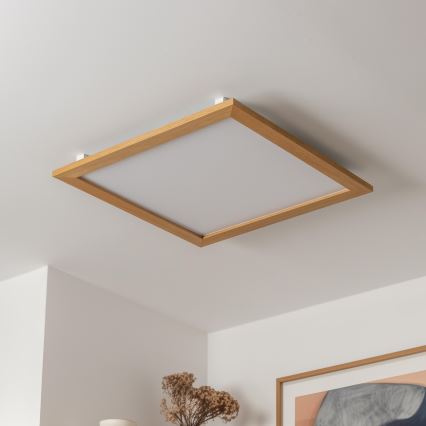 Brilagi - Plafoniera LED dimmerabile SLIMFRAME WOOD LED/58W/230V 64x64 cm 3000-6000K marrone + telecomando