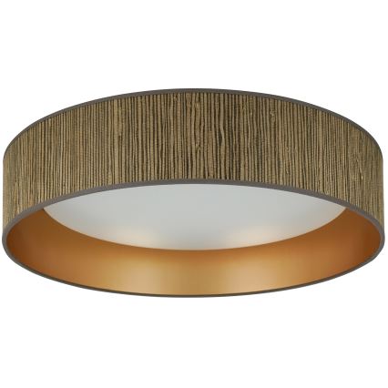 Brilagi - Plafoniera a LED dimmerabile VEGAS SHINE LED/24W/230V Ø 45 cm 3000/4000/6500K paglia marrone/oro + telecomando