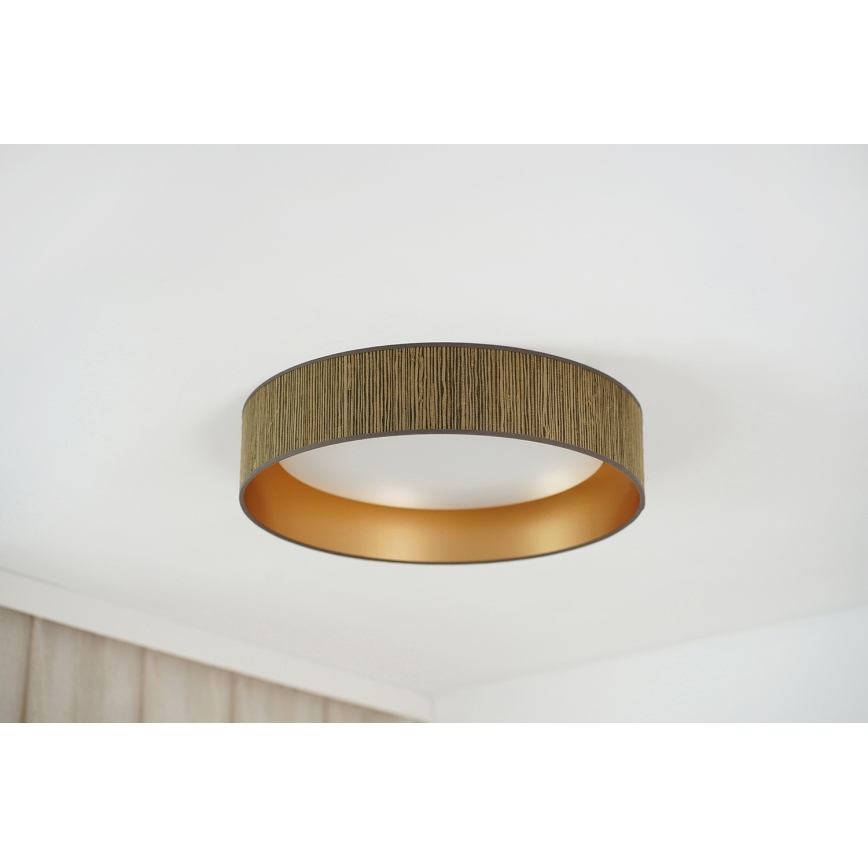 Brilagi - Plafoniera a LED dimmerabile VEGAS SHINE LED/24W/230V Ø 45 cm 3000/4000/6500K paglia marrone/oro + telecomando