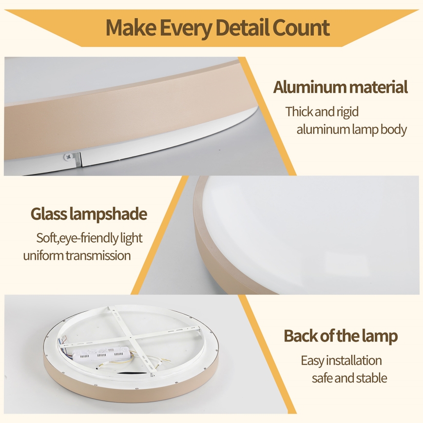 Brilagi - Plafoniera LED dimmerabile GLASS POOL DOUBLE LED/80W/230V 3000-6000K 60 cm beige + telecomando