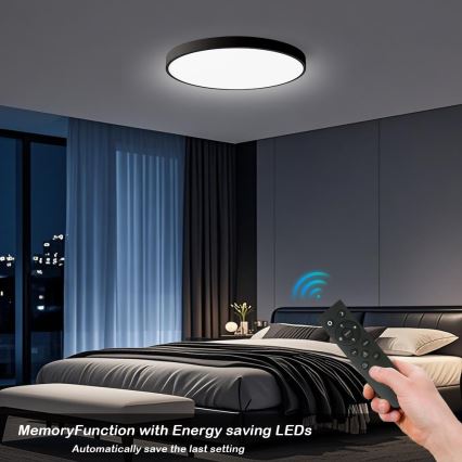 Brilagi - Plafoniera dimmerabile a LED POOL SMART LED/100W/230V 3000-6000K Ø 80 cm Wi-Fi Tuya nera + telecomando