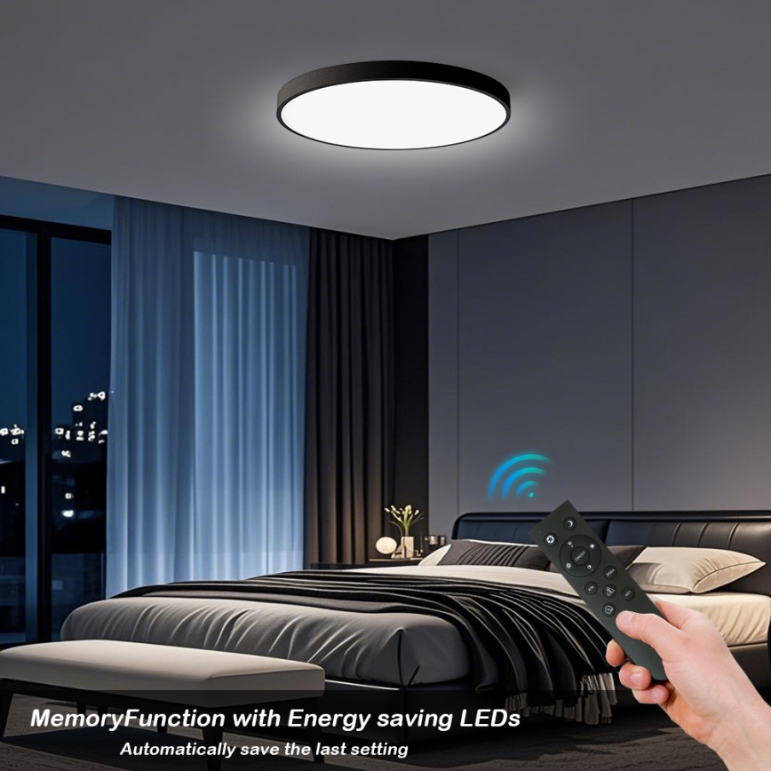 Brilagi - Plafoniera dimmerabile a LED POOL SMART LED/100W/230V 3000-6000K Ø 80 cm Wi-Fi Tuya nera + telecomando