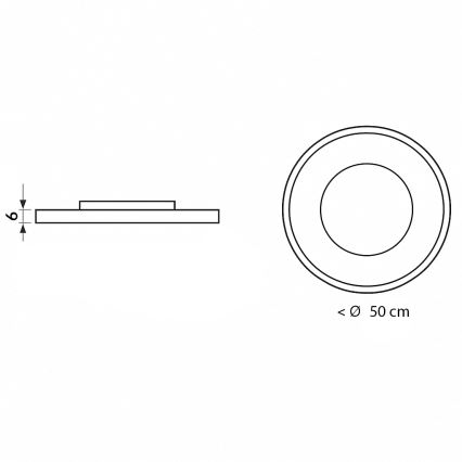Brilagi - Plafoniera LED dimmerabile VIRELA LED/86W/230V 3000-6000K Ø 50 cm + telecomando