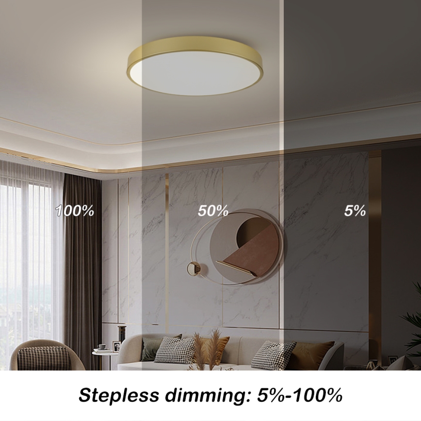 Brilagi - Plafoniera LED dimmerabile POOL SMART LED/100W/230V 3000-6000K 80 cm dorata Wi-Fi Tuya + telecomando