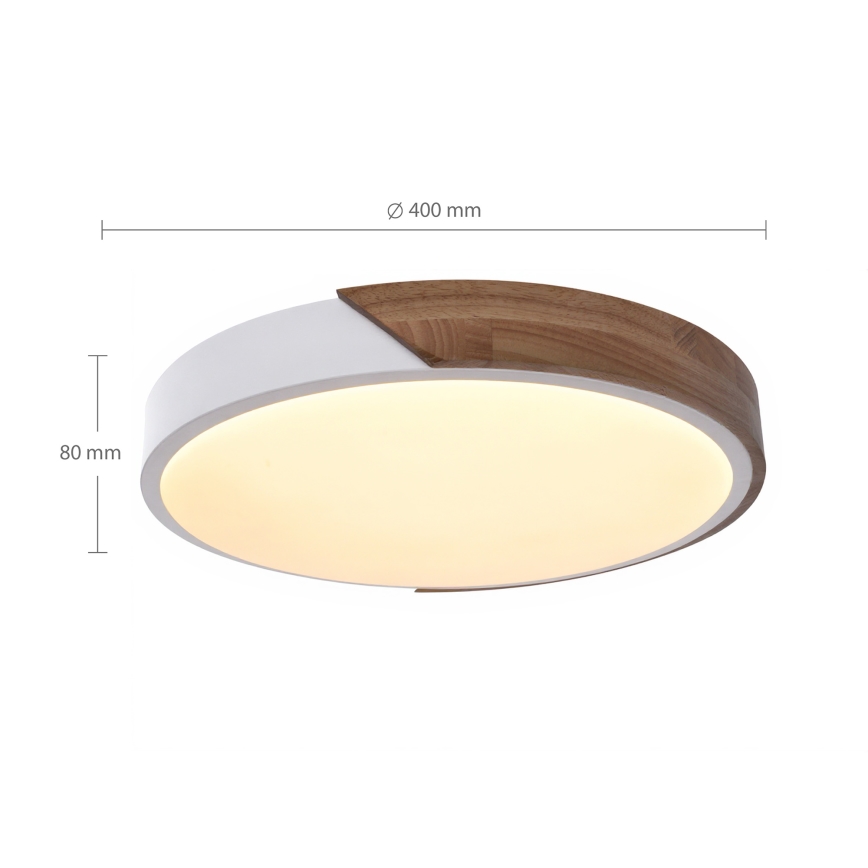 Brilagi - Plafoniera LED dimmerabile PILANA LED/48W/230V rovere/bianco Ø 40 cm + telecomando