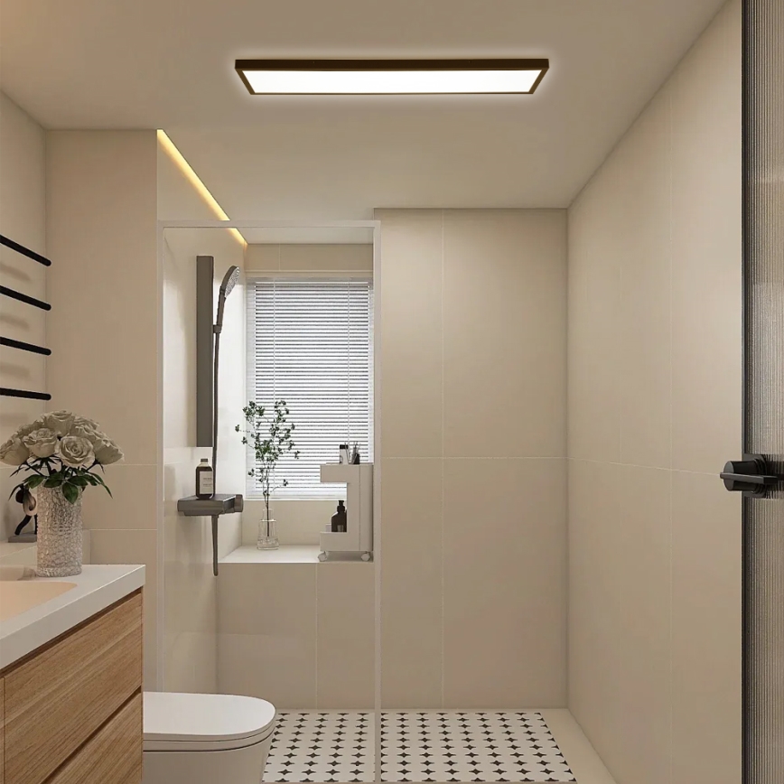 Brilagi - Plafoniera LED da bagno FRAME LED/50W/230V 30x120 cm 3000/4000/6000K IP44 nero