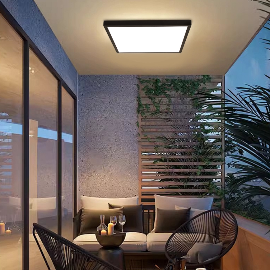 Brilagi - Plafoniera LED da bagno FRAME LED/50W/230V 60x60 cm 3000/4000/6000K IP44 nero